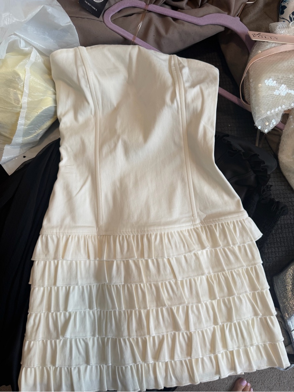 House of CB White Ruffled Mini Dress - Picture 9 of 12